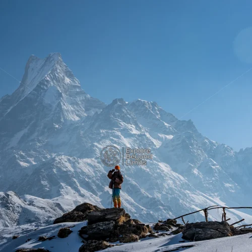 Machhapuchhre and Annapurna South viewed from the Mardi Himal ridge trail near High Camp